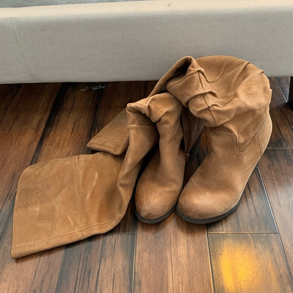 Aldo suede over knee boots chestnut brown sz 8.5 - Picture 10 of 11